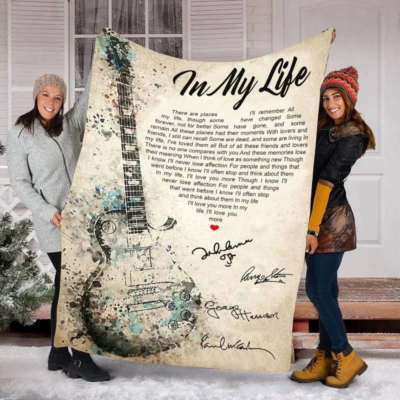 In My Life The Beatles JQQ Gift Fleece Blanket: Cozy Beatles-inspired fleece with iconic design for ultimate comfort