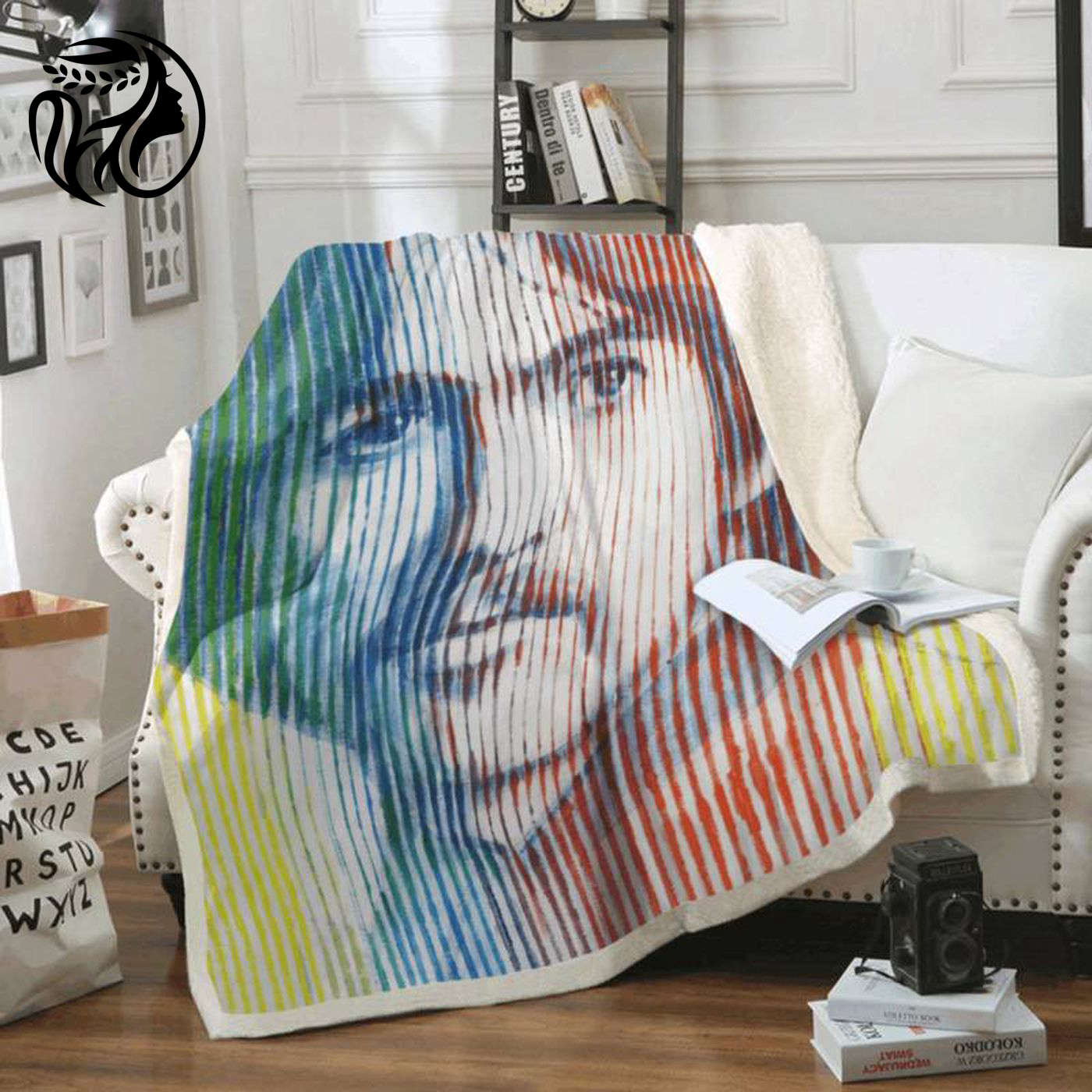 Colorful John Lennon Beatles Art Fleece Blanket: Embrace the Rainbow!