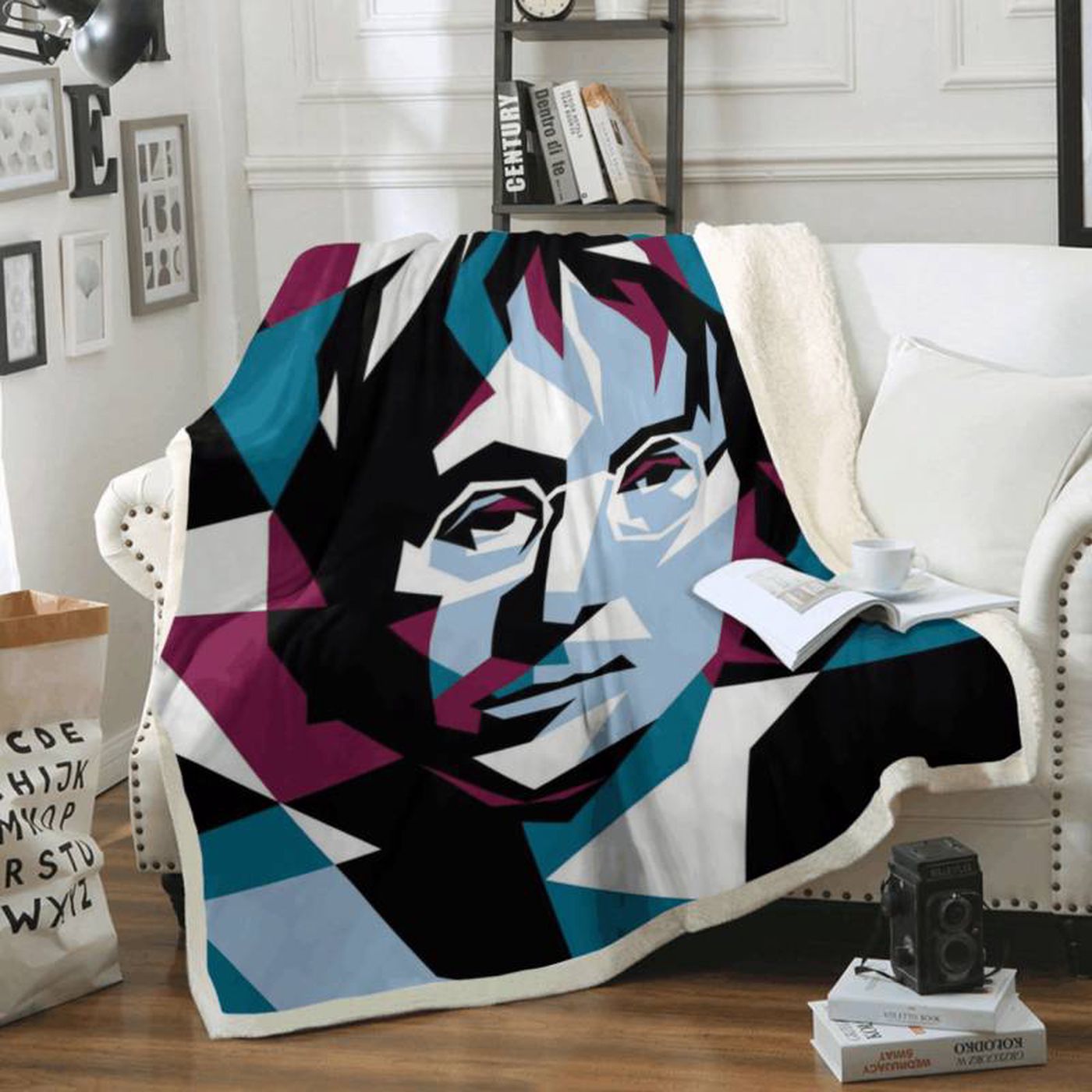 Cozy up with John Lennon & The Beatles: Rock Band Fleece Blanket Cozy up with John Lennon & The Beatles: Rock Band Fleece Blanket