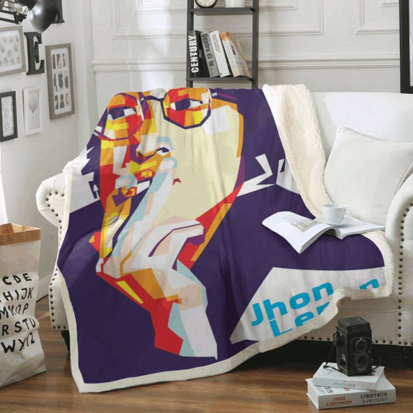 Cozy up with John Lennon – The Beatles Band Fleece Blanket for English music enthusiasts Cozy up with John Lennon – The Beatles Band Fleece Blanket for English music enthusiasts
