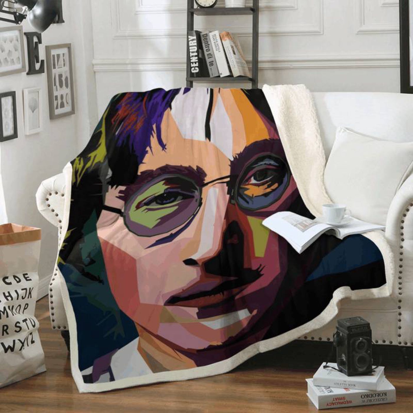 Beatles Art Fleece Blanket: John Lennon s Iconic Liverpool Band Tribute