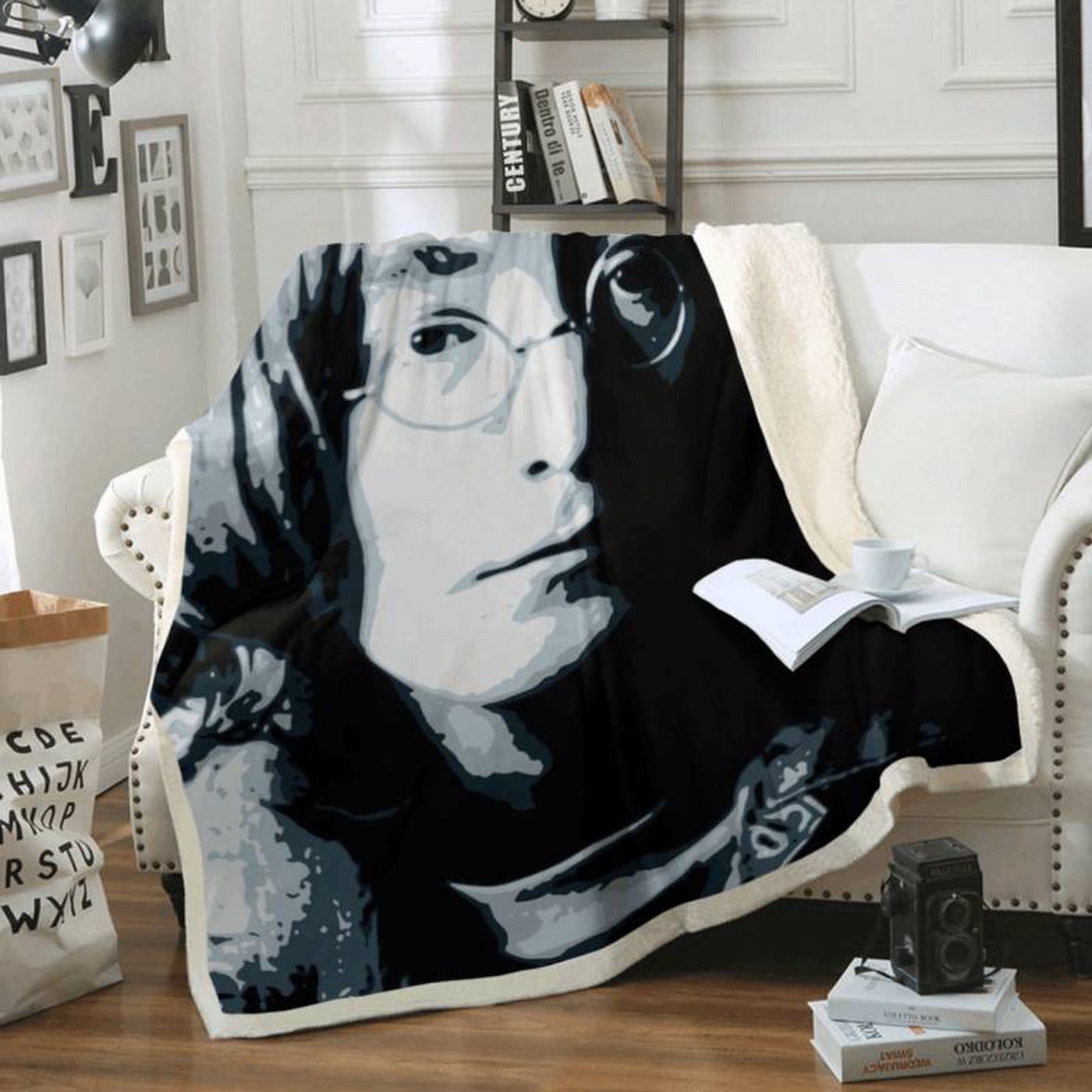 Cozy up with the John Lennon Beatles Fleece Blanket a Nostalgic Icon of Liverpool s Legendary Band!