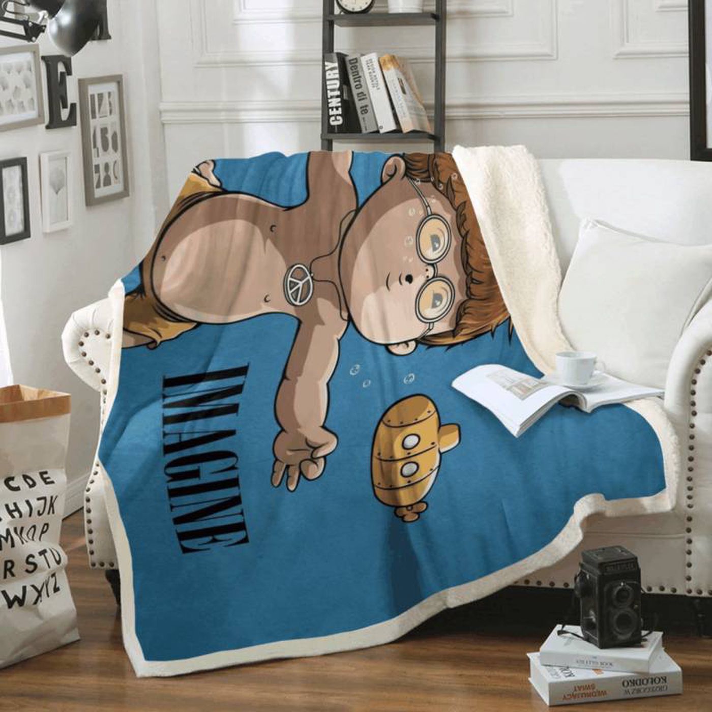 Cozy Up with John Lennon s Imagine Beatles Fleece Blanket – A Must-Have for Music Lovers!