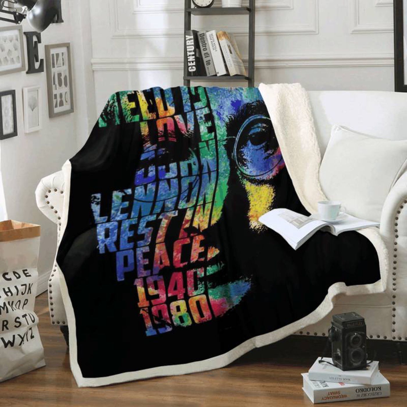Cozy up with John Lennon – The Beatles All You Need Is Love Fleece Blanket Cozy up with John Lennon – The Beatles All You Need Is Love Fleece Blanket