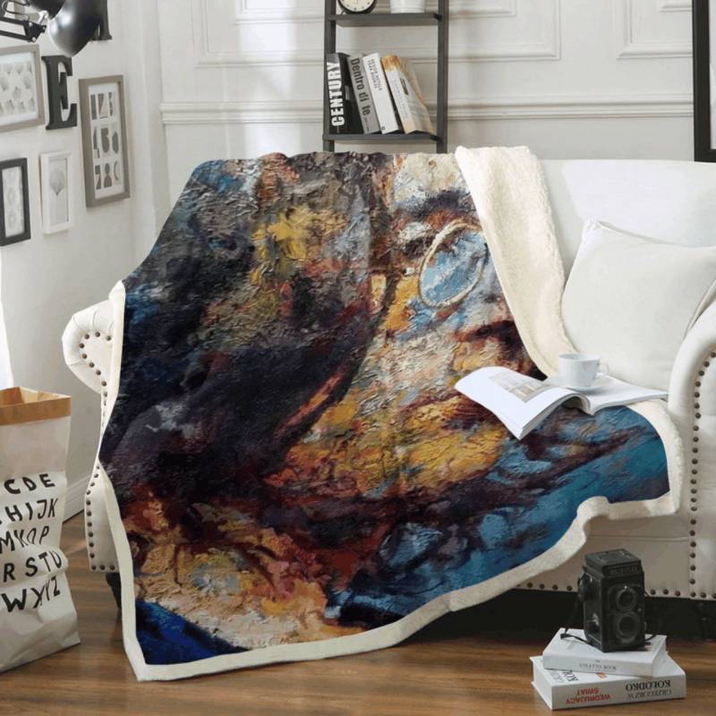 Cozy John Lennon & The Beatles Fan Art Fleece Blanket – Perfect for Music Lovers!