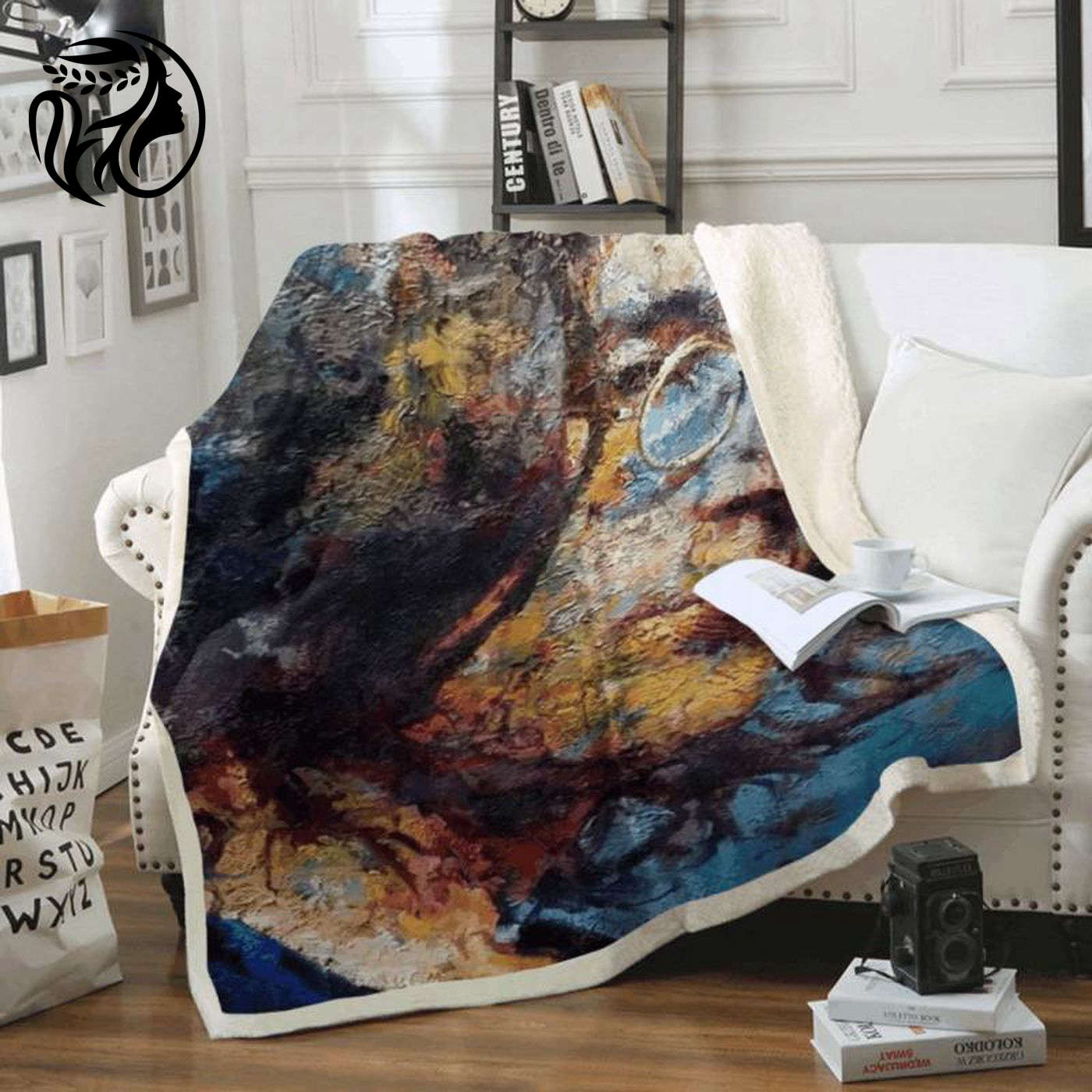 Cozy John Lennon & The Beatles Fan Art Fleece Blanket – Perfect for Music Lovers!