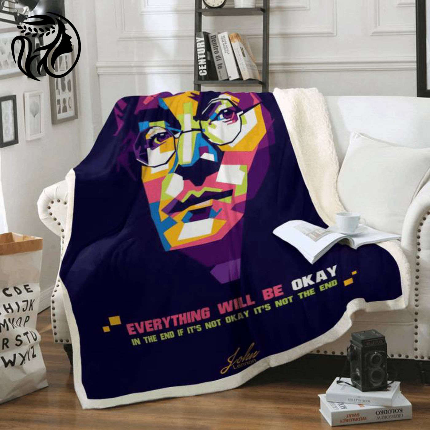 John Lennon Beatles English Rock Band Fleece Blanket: Artistic Tribute for Ultimate Music Fans