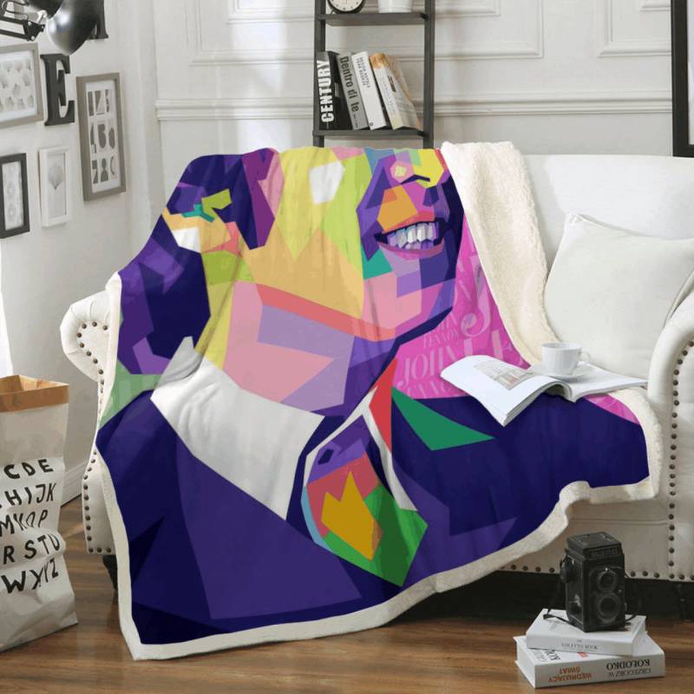 Cozy Up with John Lennon – The Beatles PopArt Fleece Blanket English Rock Band Merchandise