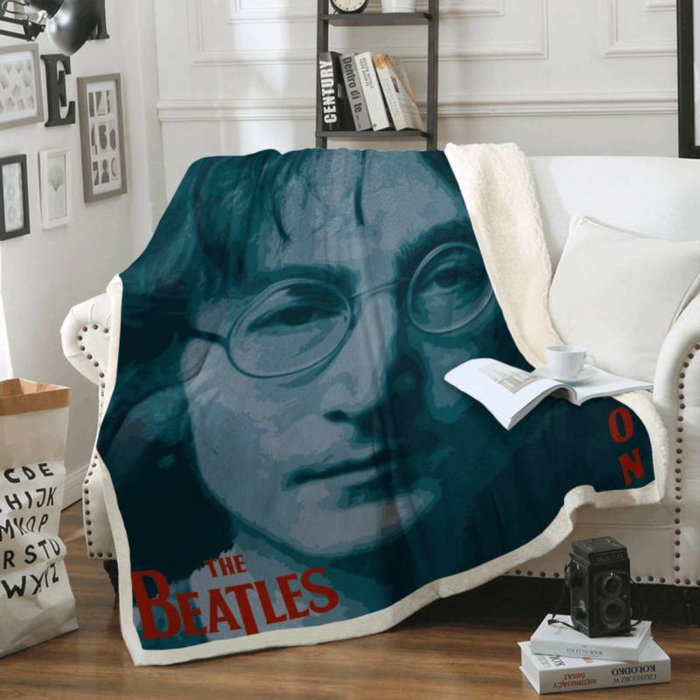 Cozy Up with JOHN LENNON – The Beatles For Fans Fleece Blanket: A Nostalgic Must-Have!