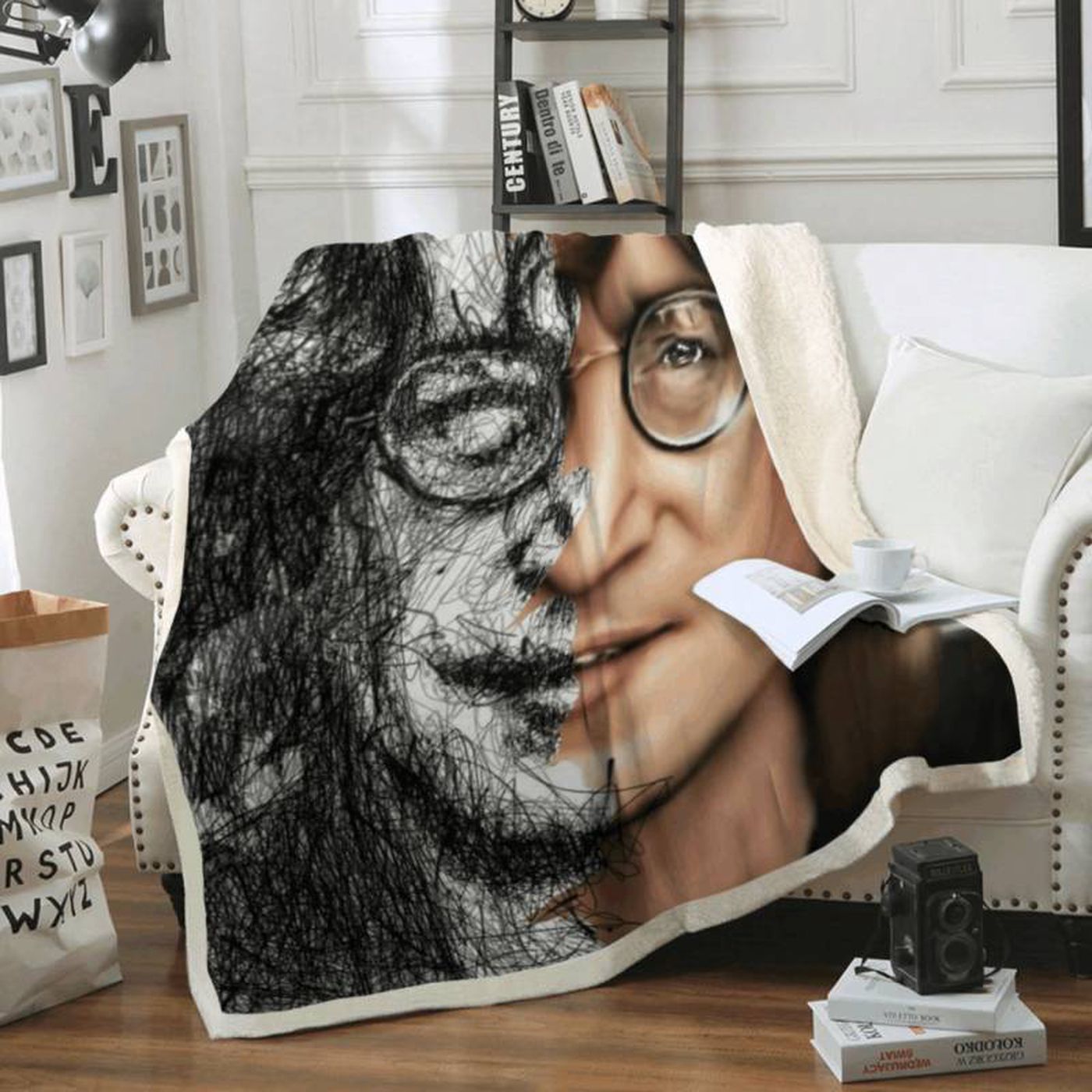 John Lennon – The Beatles Rock Band 1960 Legend Fleece Blanket: Cozy Tribute for Fans