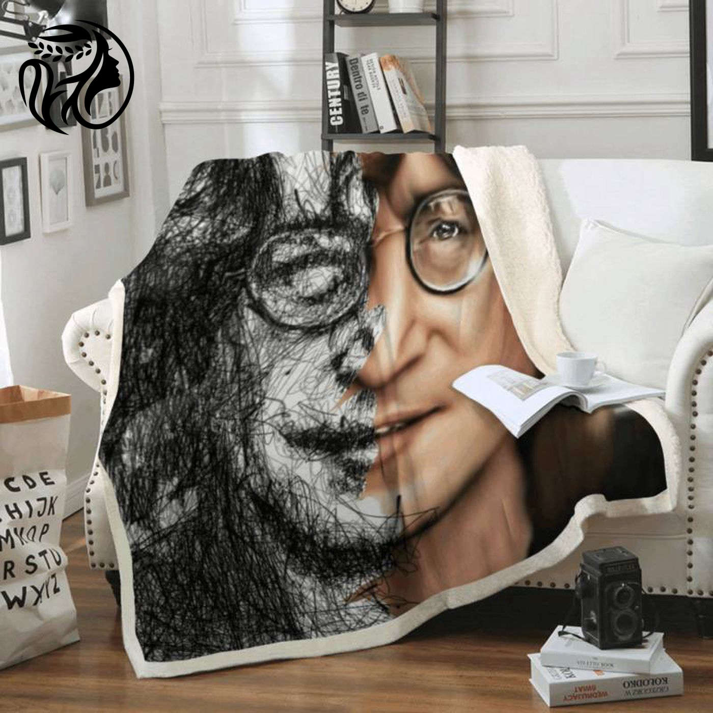 John Lennon - The Beatles Rock Band 1960 Legend Fleece Blanket: Cozy Tribute for Fans