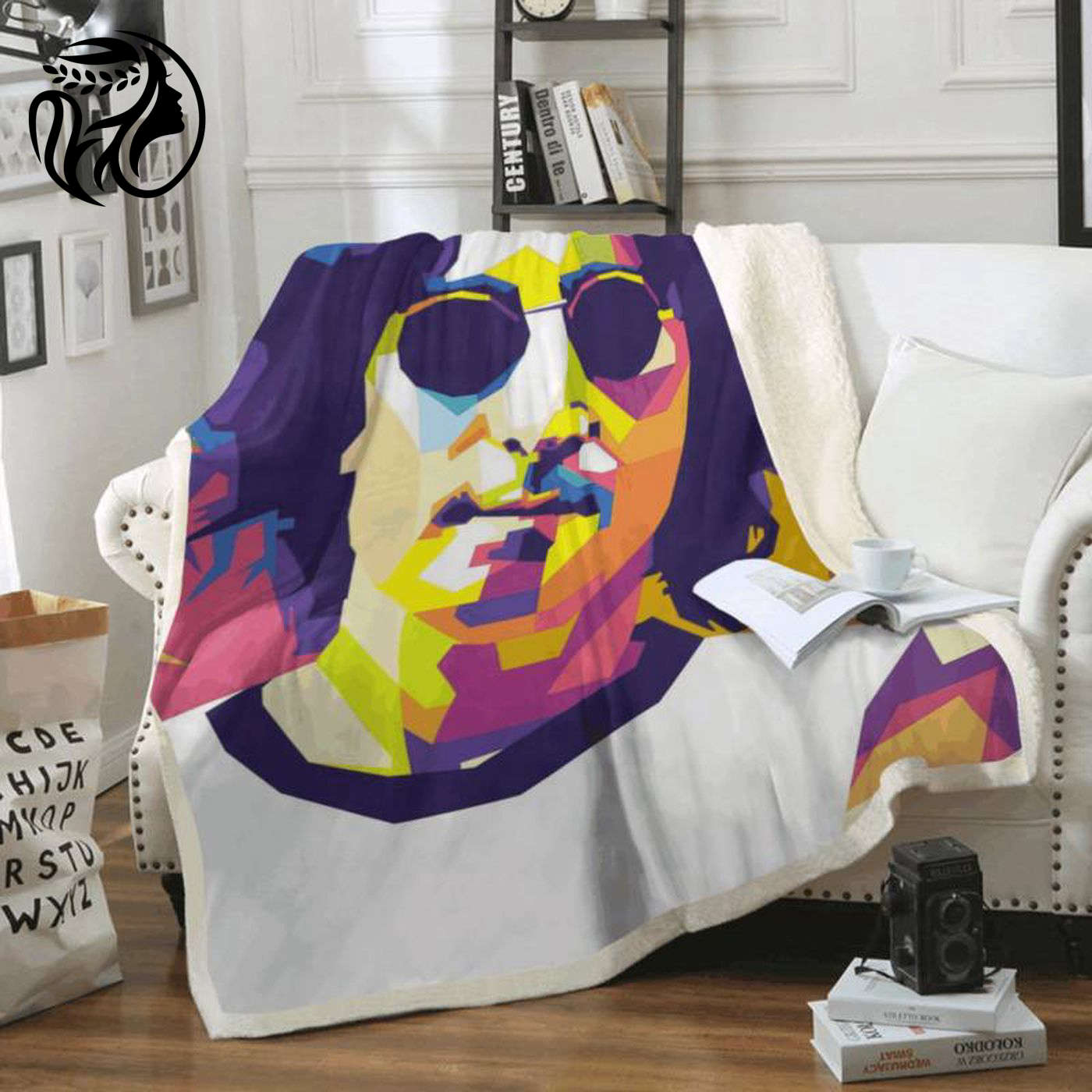 Rock Band Art for Fans: John Lennon Beatles Fleece Blanket