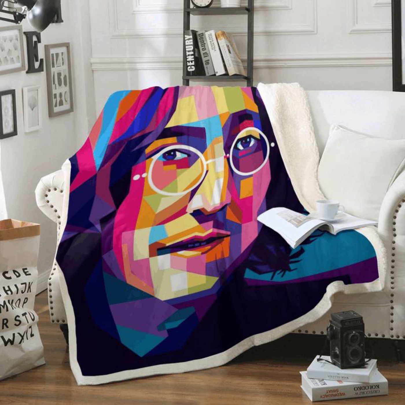 John Lennon – The Beatles Rock Band Legend 1960 Art Fleece Blanket: Perfect for Fans!