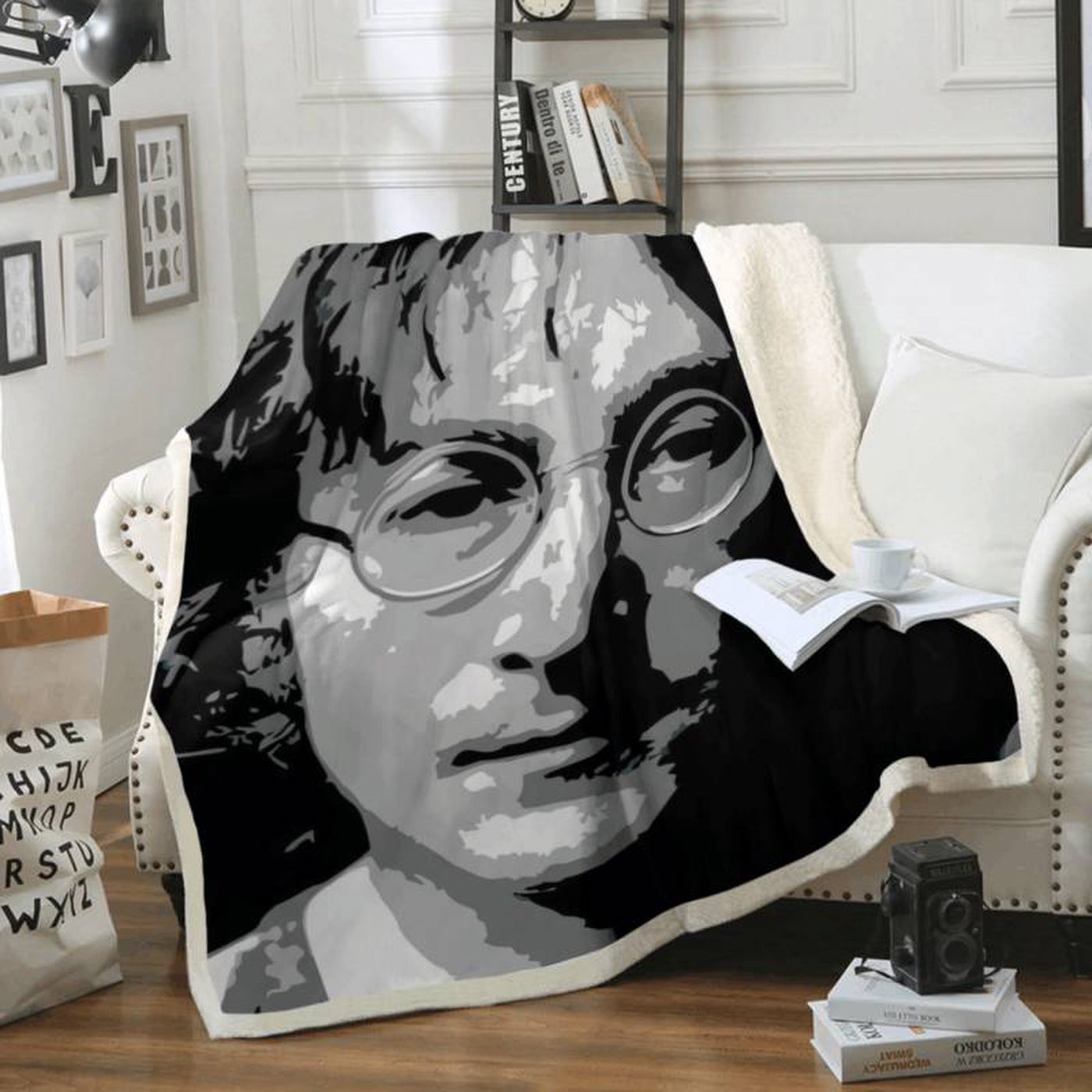 Legendary John Lennon Fleece Blanket – Beatles Rock Band Memorabilia 1960