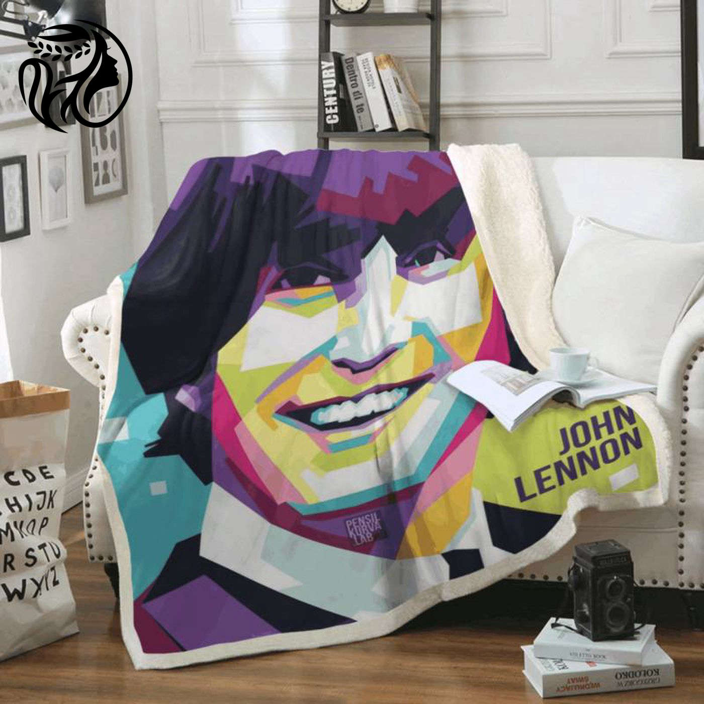 Legendary John Lennon Beatles Rock Band Art Fleece Blanket - Must-Have for Fans!