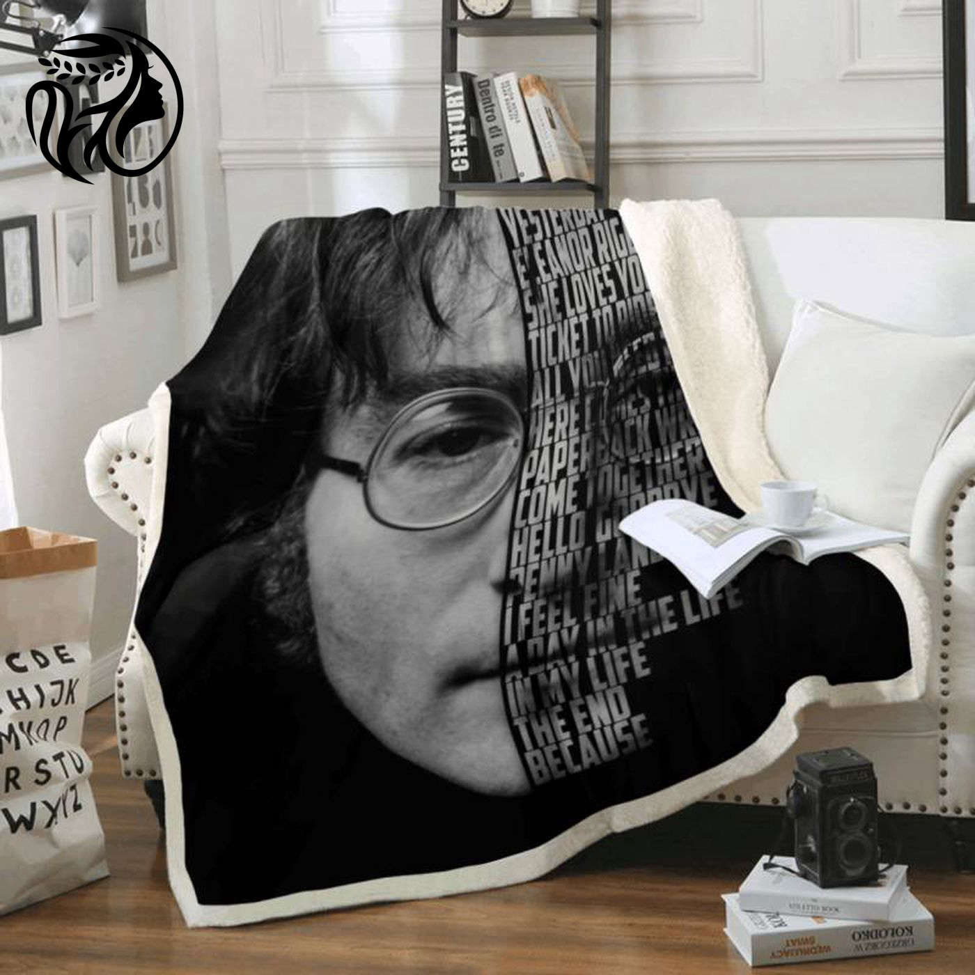 Beatles Songs Album Art Fleece Blanket featuring John Lennon – Cozy Tribute to the Iconic Band!