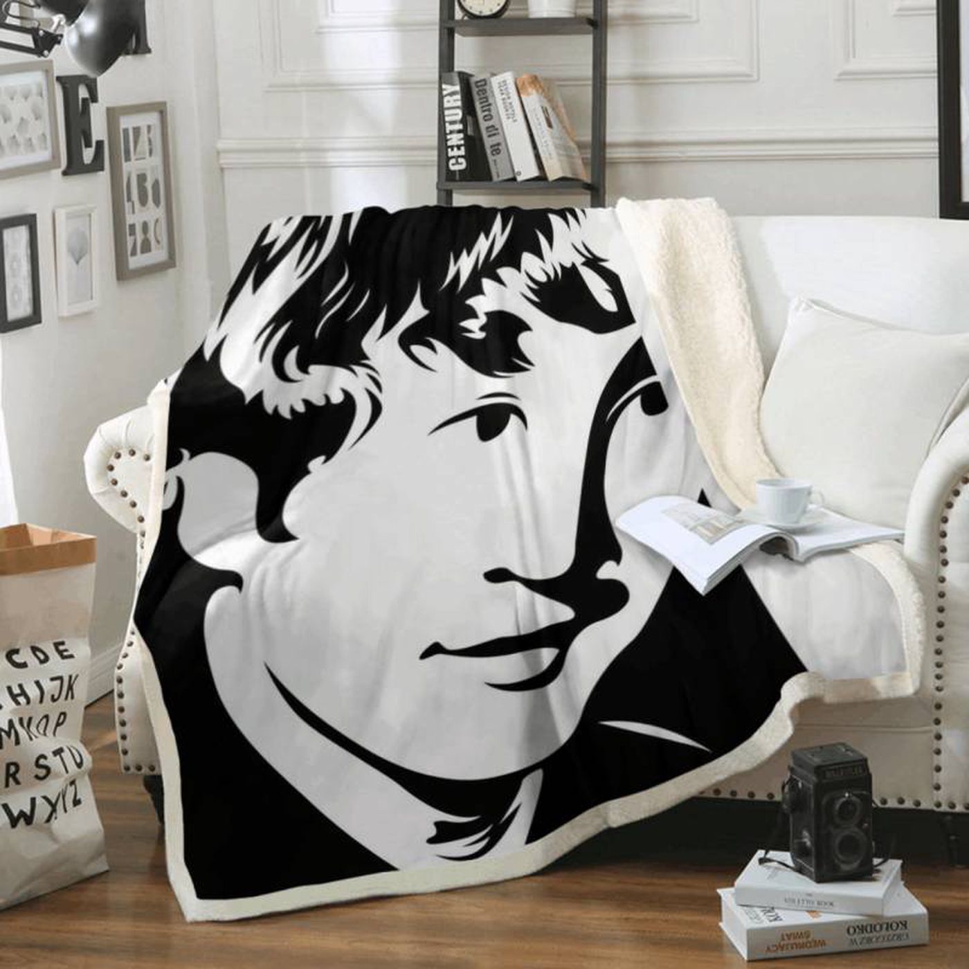 Legendary John Lennon Beatles Fleece Blanket: English Band Tribute