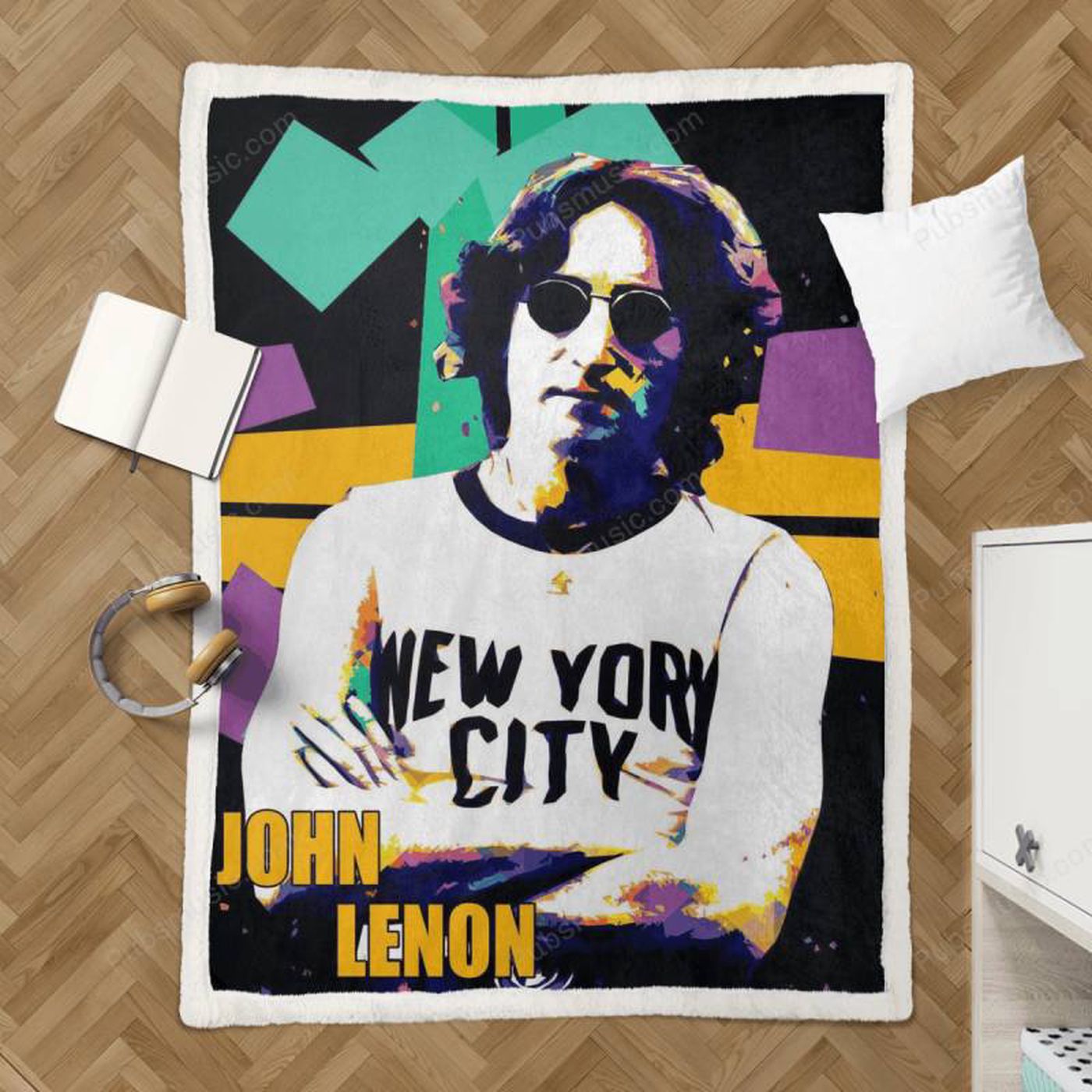 John Lennon Beatles Legend Sherpa Fleece Blanket: Cozy Tribute for Fans