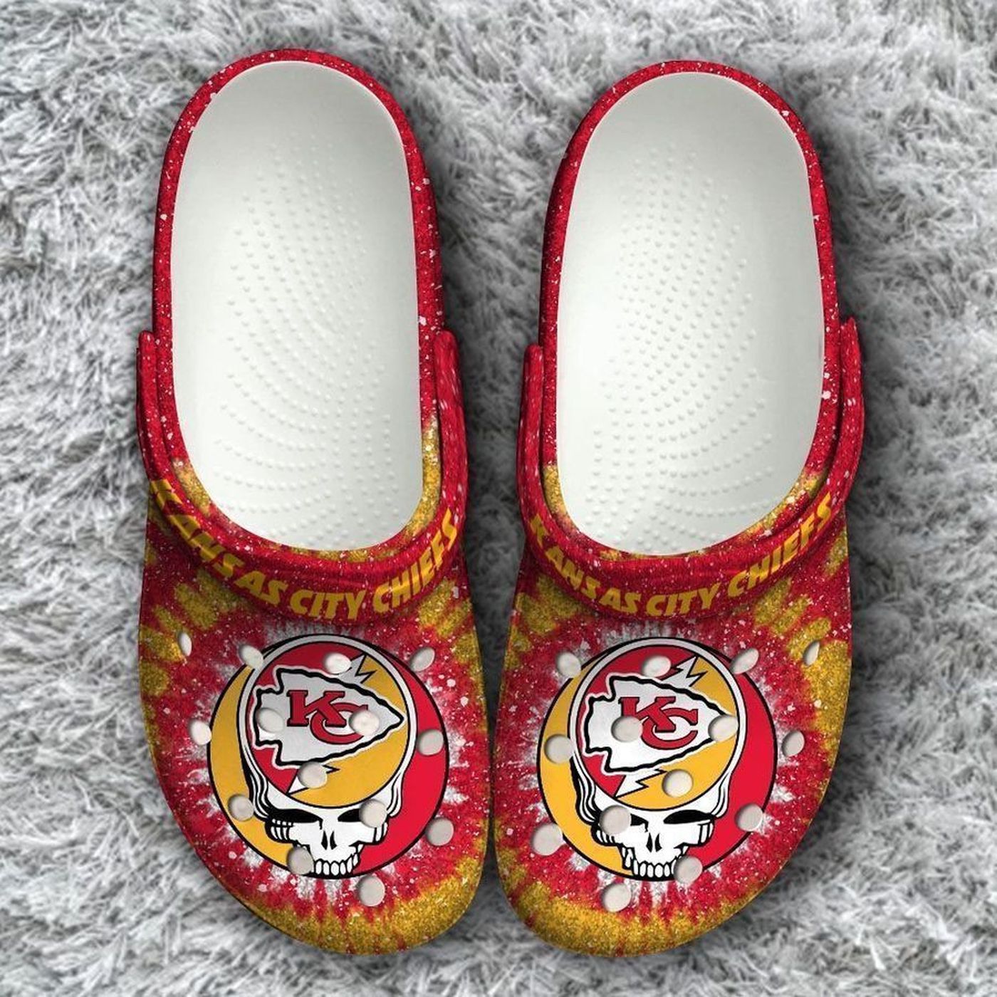 Kansas City Chiefs Grateful Dead Classic Unisex Classic Clogs For Fans Unisex Gifts 2024