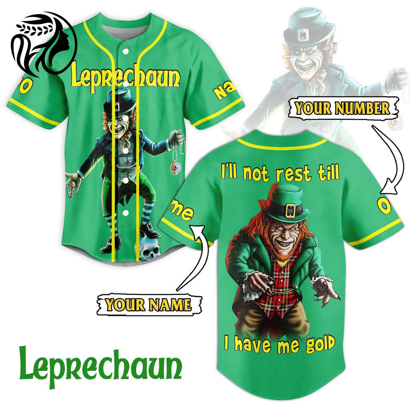 Leprechaun Baseball Jersey For Men Women And Kids Gift