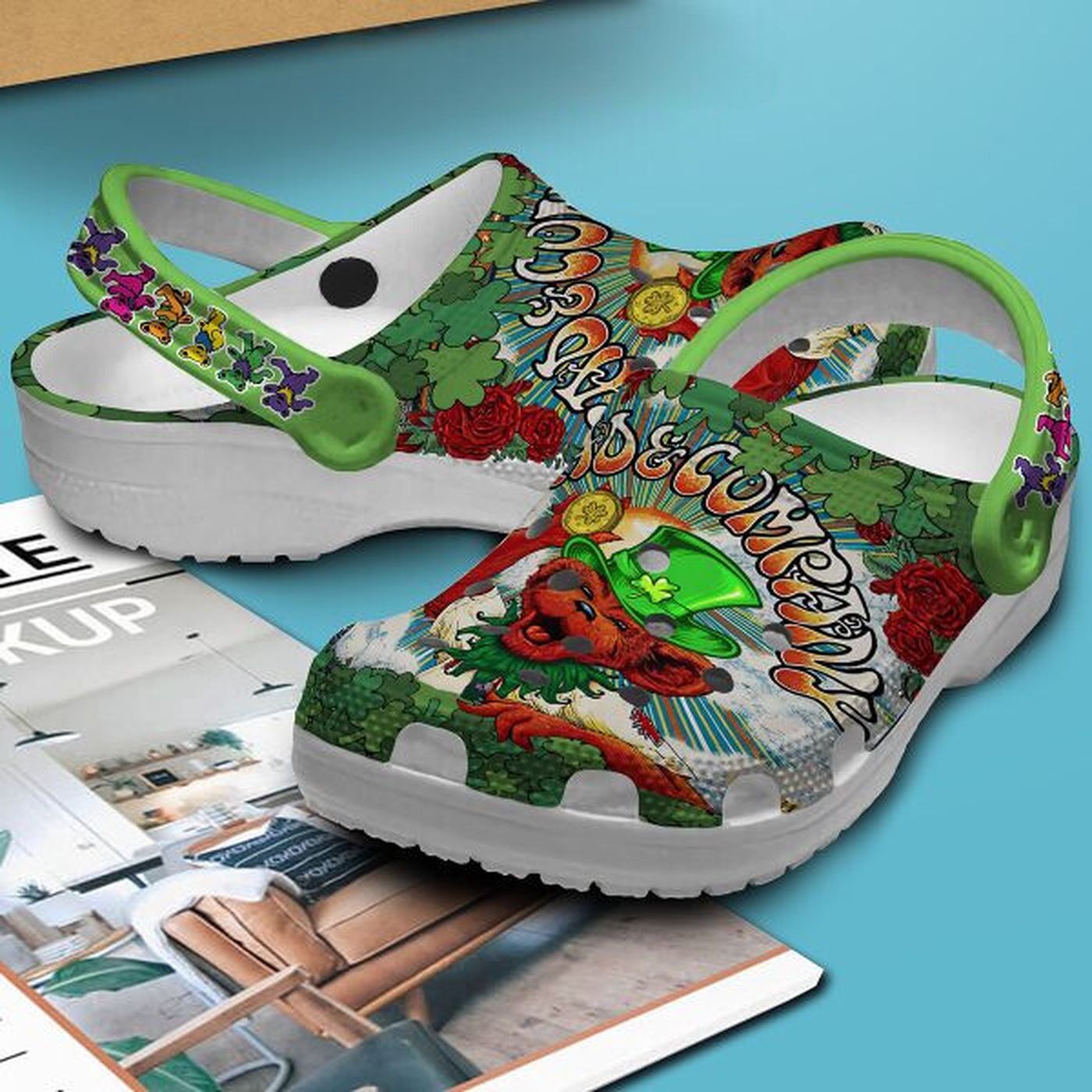 Limited Edition Grateful Dead Dancing Bear St. Patrick’s Day Clogs
