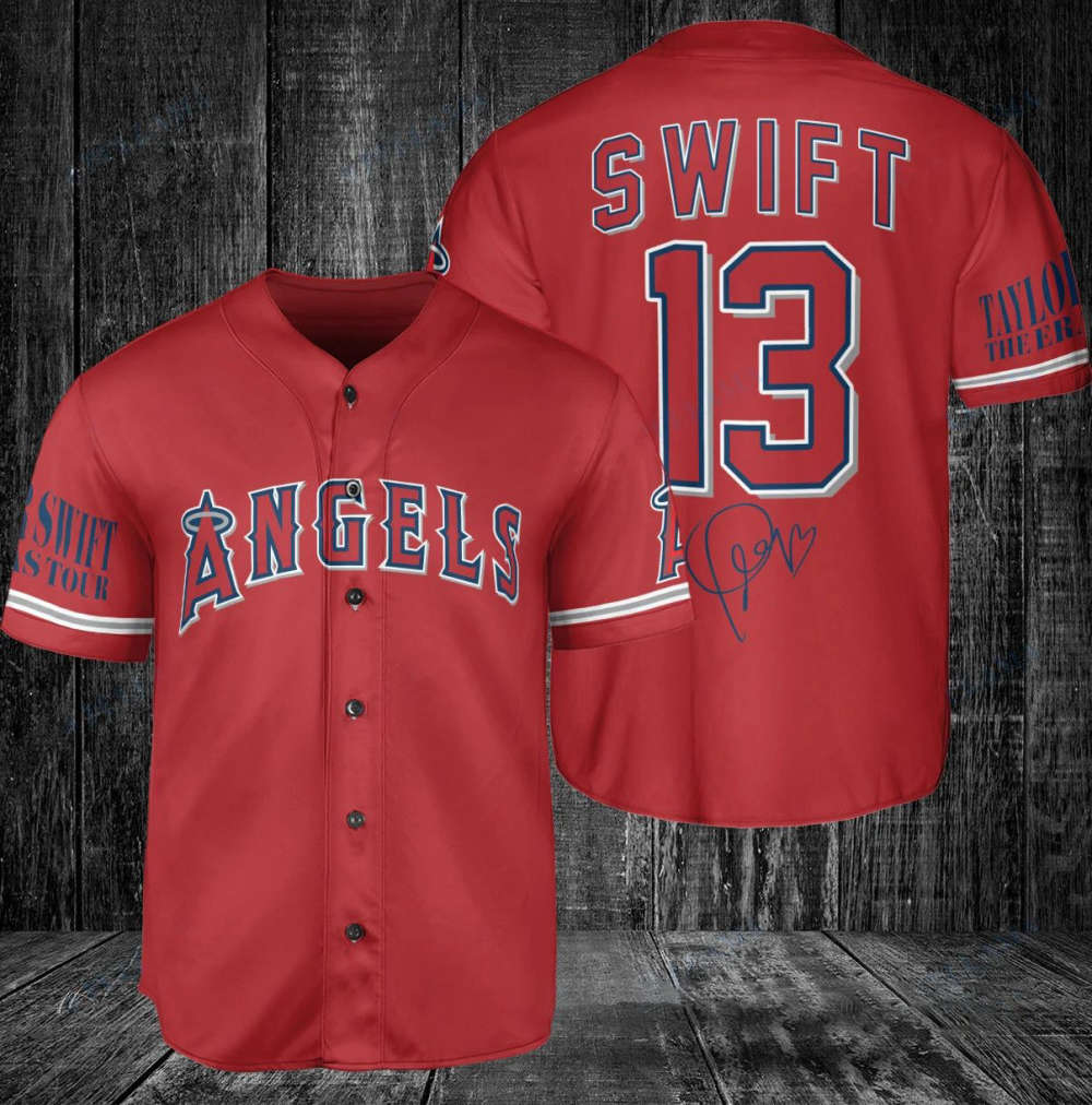 Los Angeles Angels Taylor Swift Fan Baseball Jersey – Gift for Men Women Los Angeles Angels Taylor Swift Fan Baseball Jersey – Gift for Men Women