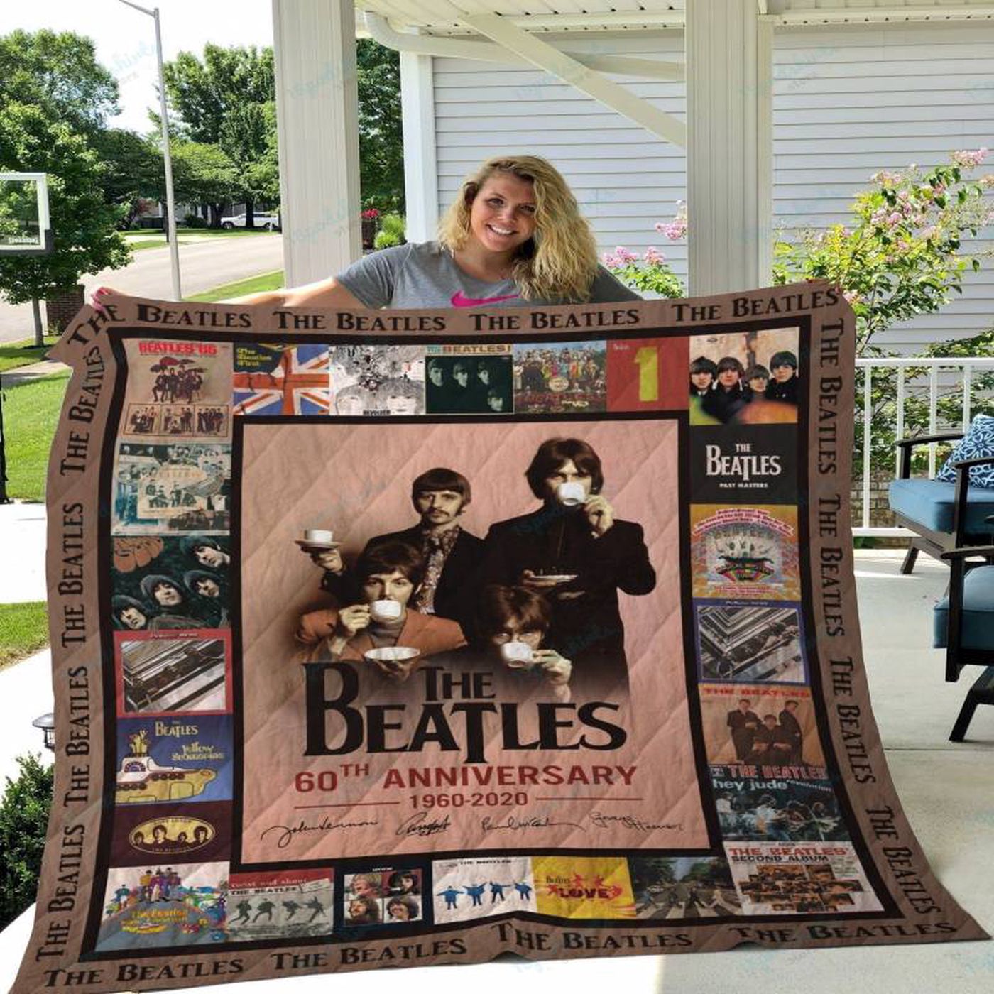 Get Cozy with M The Beatles Album Quilts Blanket Ver 2 – a Must-Have for Beatles Fans!