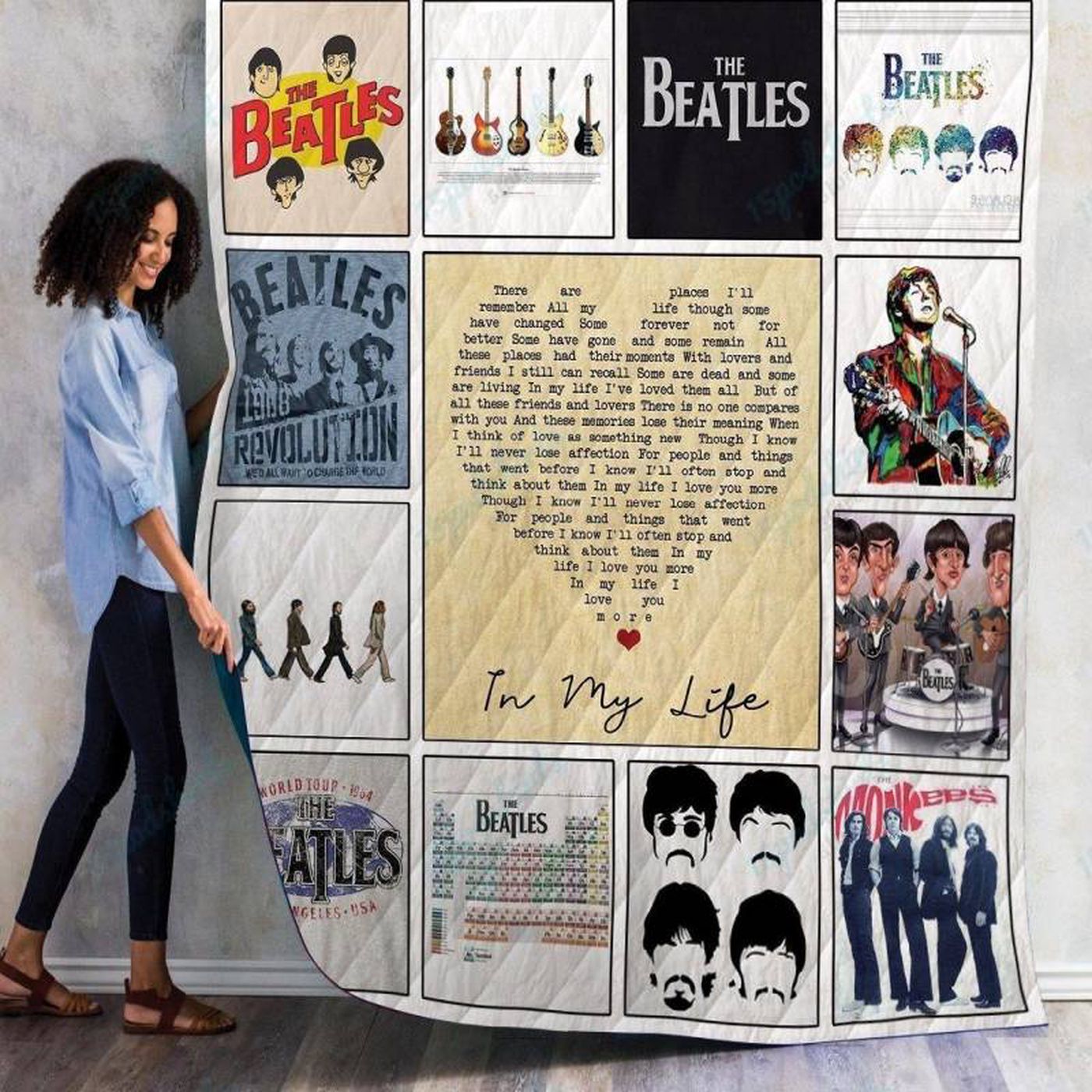M The Beatles Album Quilt Blanket 01: Embrace Iconic Music with a Cozy and Stylish Tribute!