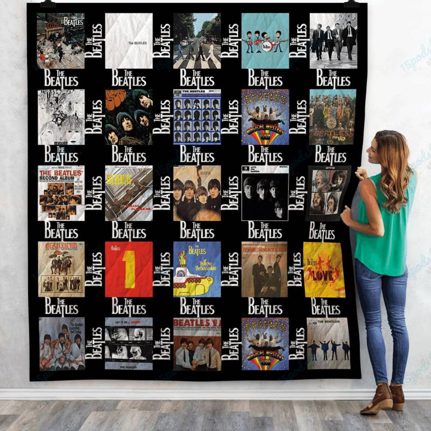 M Beatles Albums Quilt Blanket 06: Cozy Up with Iconic Music – Limited Edition!