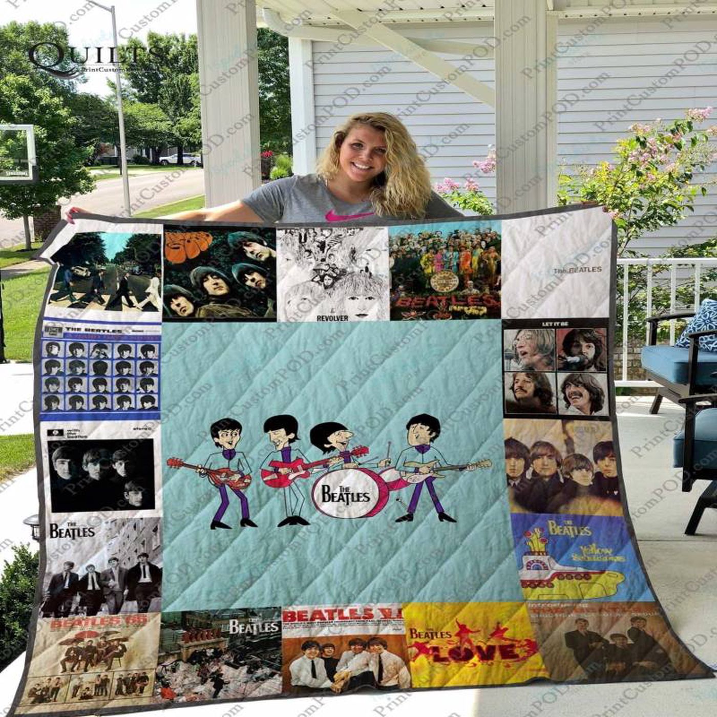 Cozy Up with the M The Beatles Blanket 01 – Beatlemania-inspired Comfort for Die-Hard Fans!