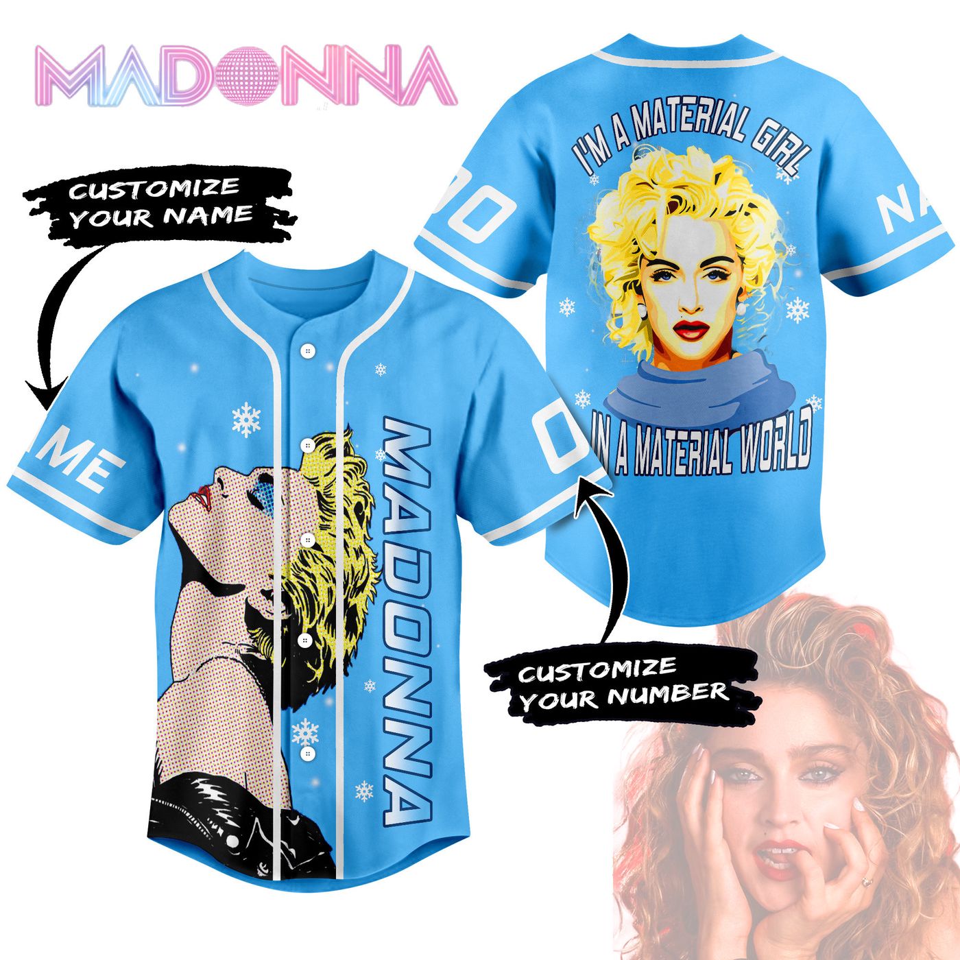 Madonna Baseball Jersey For Men Women And Kids Gift Madonna Baseball Jersey For Men Women And Kids Gift