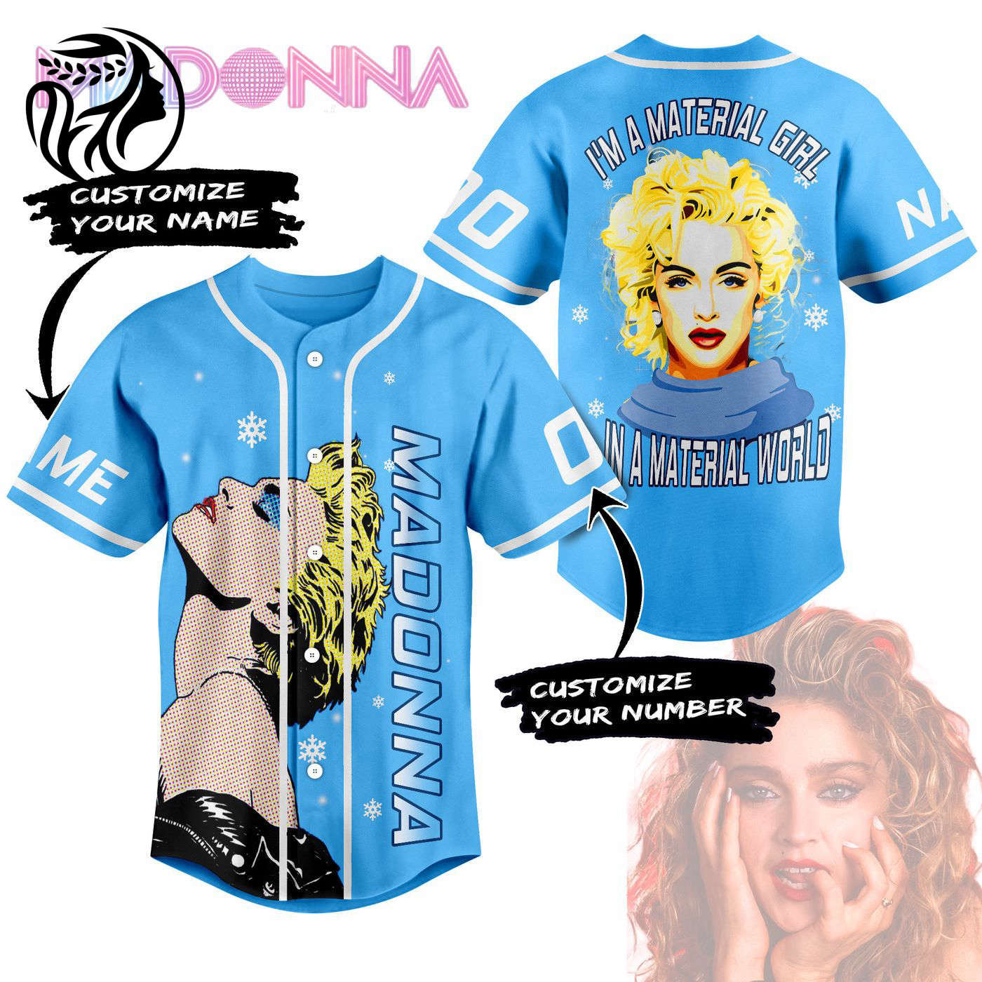 Madonna Baseball Jersey For Men Women And Kids Gift