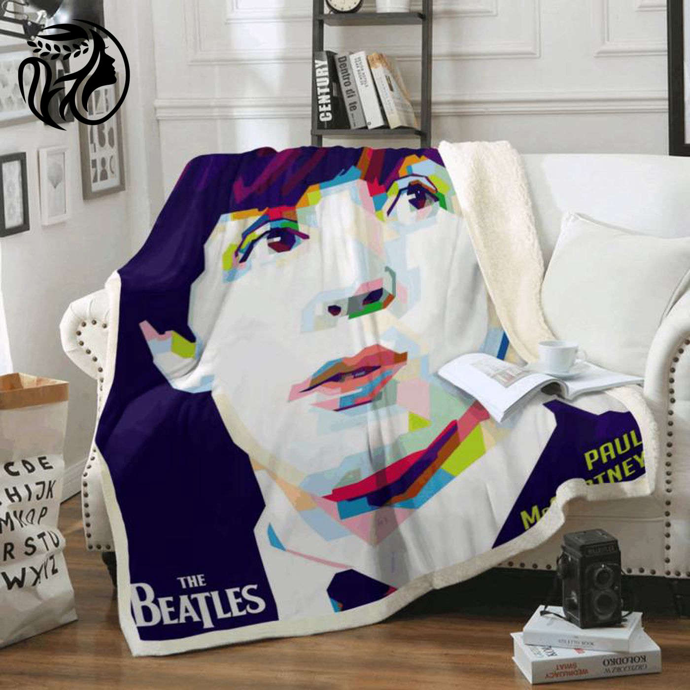 McCartney Colorful Popart Beatles Fleece Blanket: Vibrant Tribute to the Iconic Band