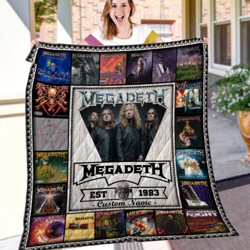 Megadeth 2 Blanket Quilt G95: Rock Out in Style with this Cozy and Bold Music-Themed Bedding