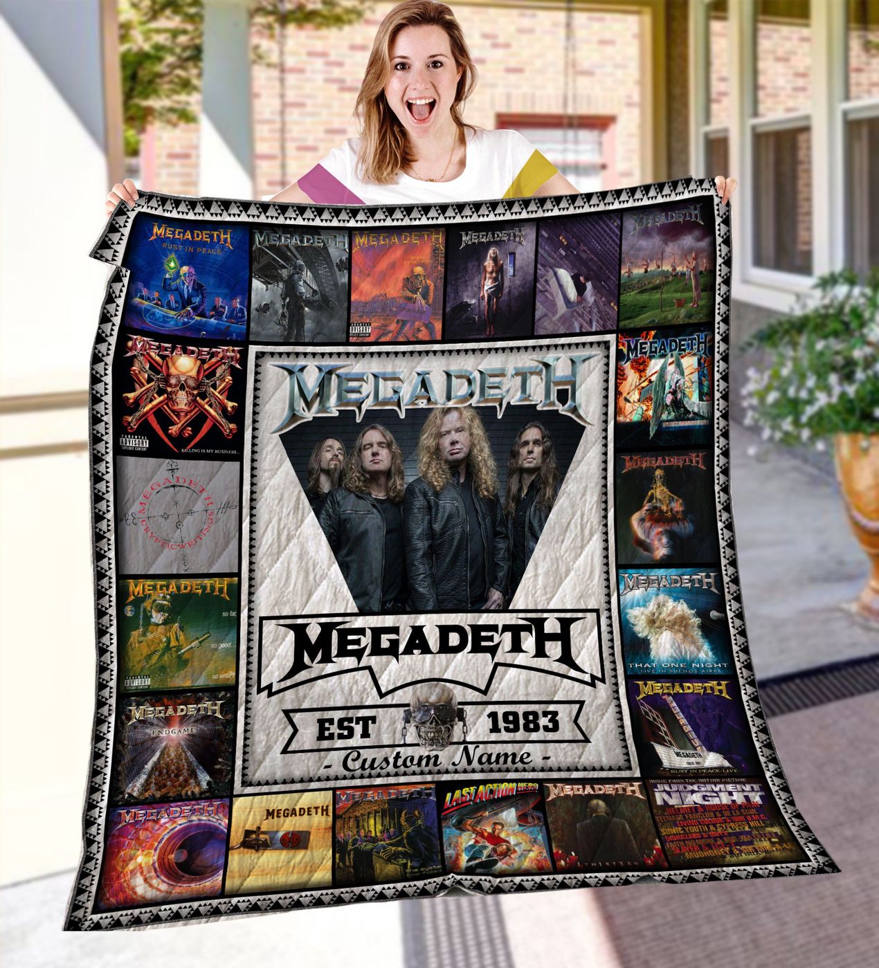 Megadeth 2 Blanket Quilt G95: Rock Out in Style with this Cozy and Bold Music-Themed Bedding Megadeth 2 Blanket Quilt G95: Rock Out in Style with this Cozy and Bold Music-Themed Bedding
