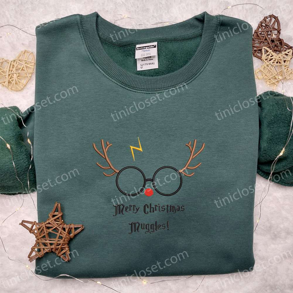 Merry Christmas Muggle Harry Potter Reindeer Shirt & Hoodie: Best Family Gifts