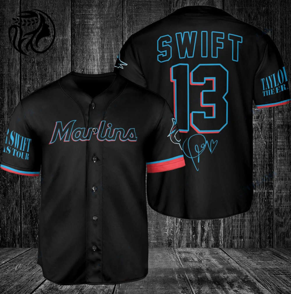Miami Marlins Taylor Swift Fan Baseball Jersey – Gift for Men Women Miami Marlins Taylor Swift Fan Baseball Jersey – Gift for Men Women