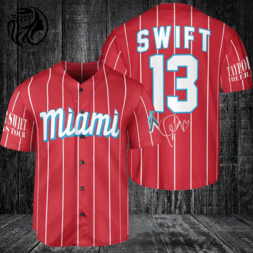Miami Marlins Taylor Swift Fan Baseball Jersey  - Gift for Men Women