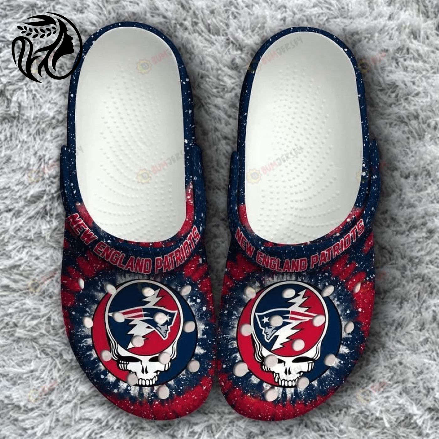 New England Patriots Grateful Dead Classic Crocs Crocband Clog Comfortable Water Shoes