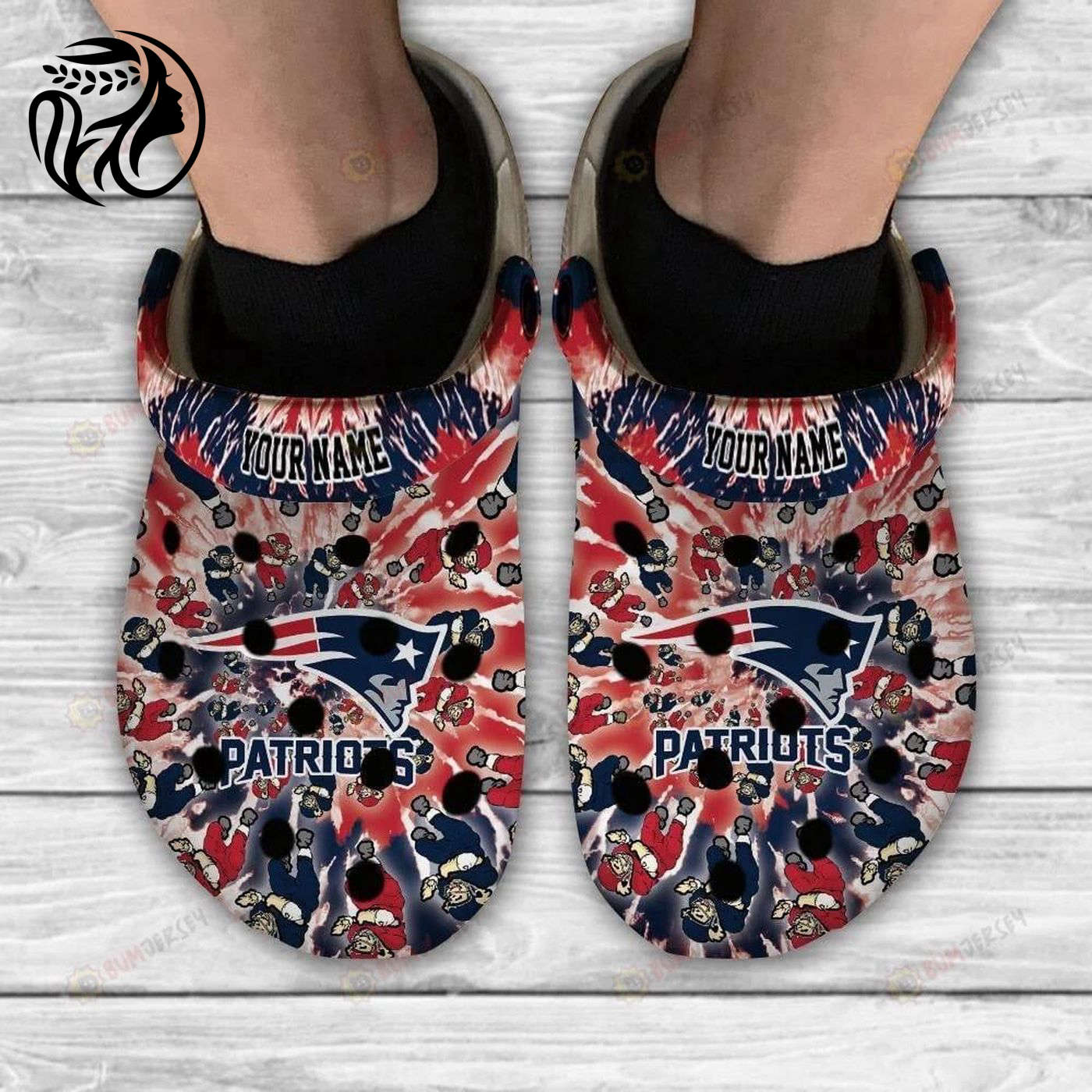 New England Patriots Grateful Dead Custom Personalized Crocs Classic Clogs Shoes