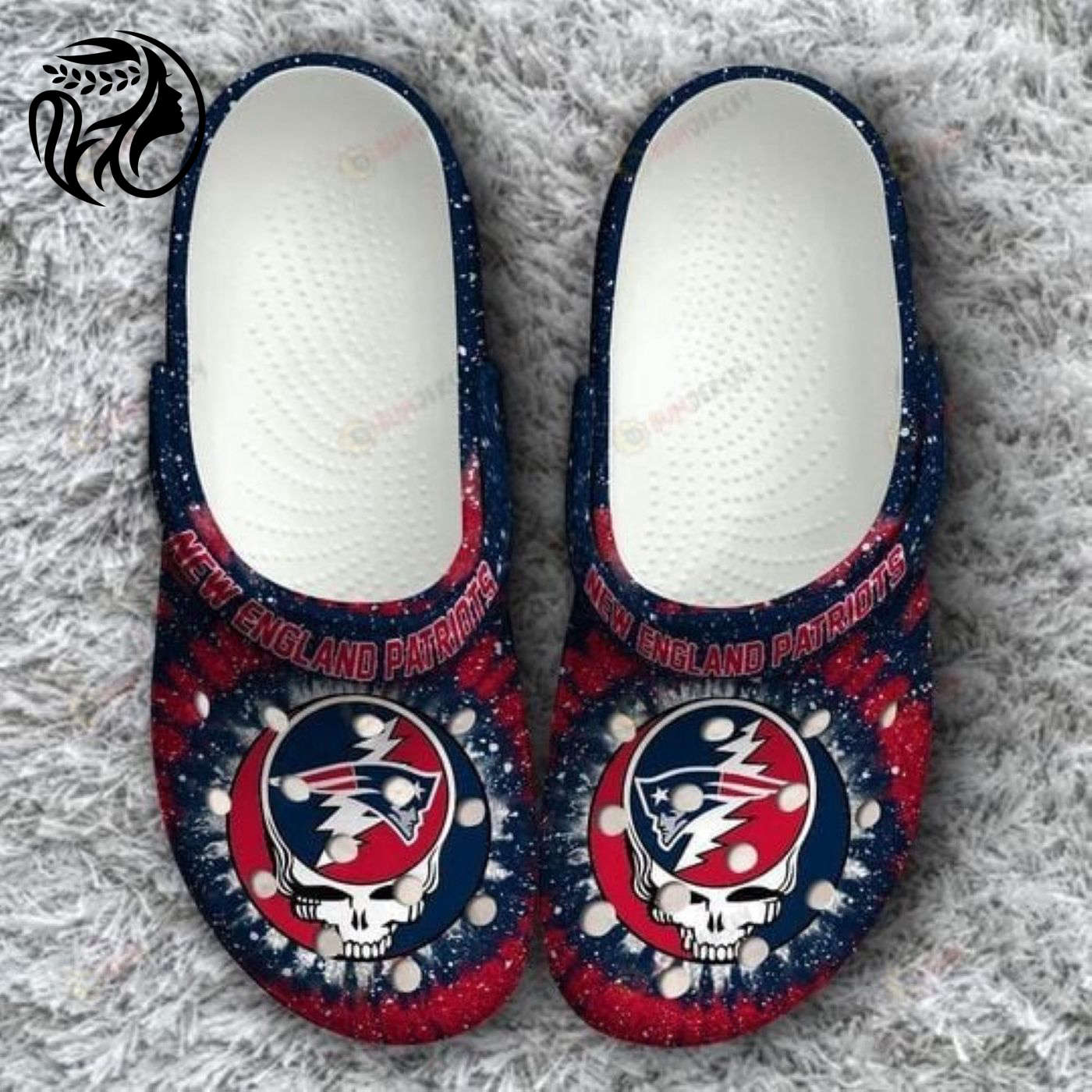 New England Patriots Logo Grateful Dead Crocs Classic Clogs Shoes