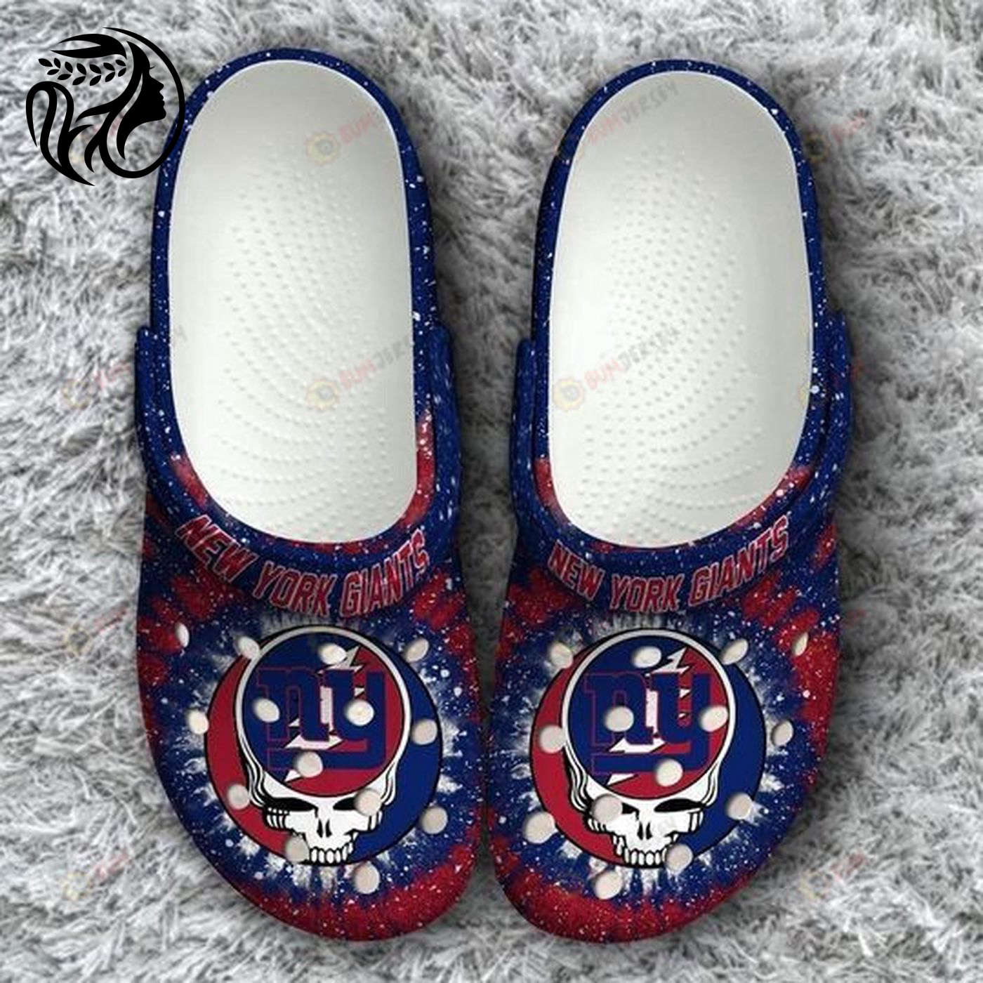 New York Giants Grateful Dead Pattern Crocs Classic Clogs Shoes
