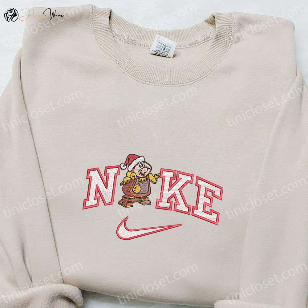 Nike x Cogsworth Santa Hat Shirt Beauty And The Beast Hoodie - Top Christmas Gift Ideas