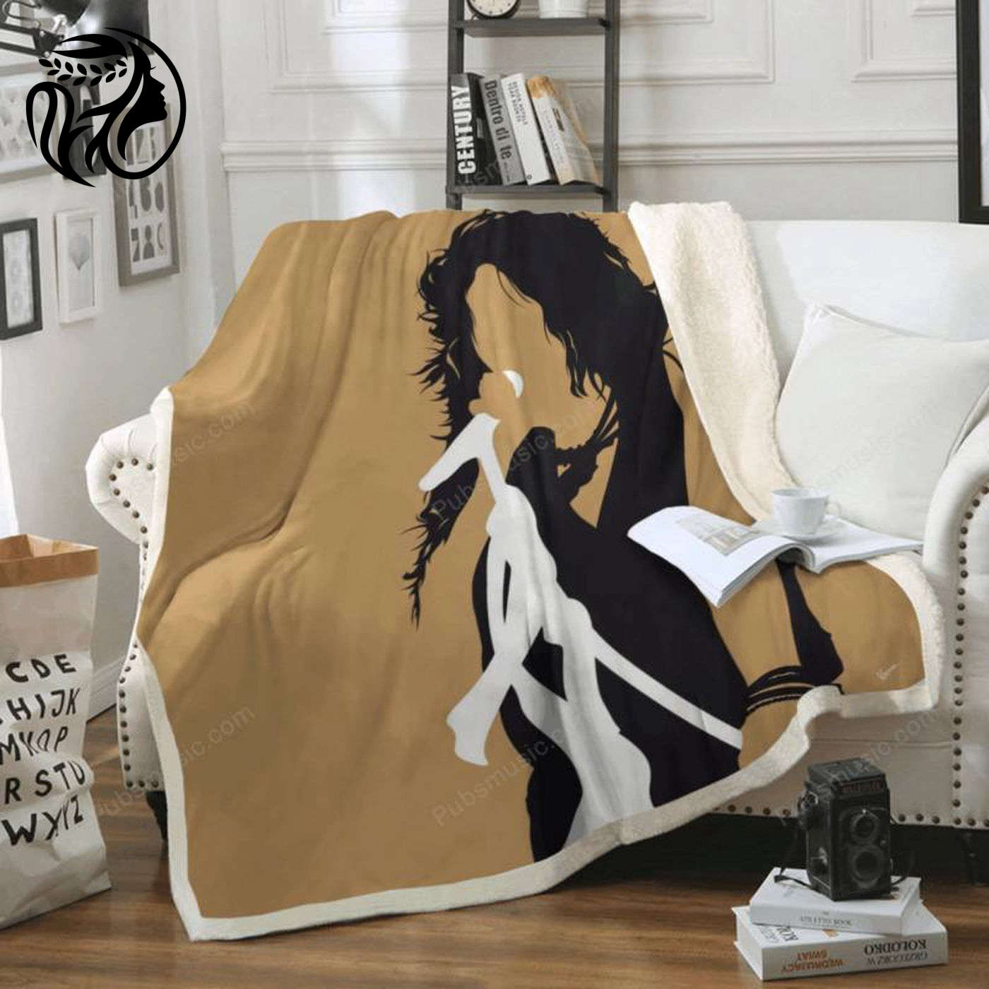 Aerosmith Minimal Music Art Sherpa Fleece Blanket – No200 MY Minimal Artworks for Fans