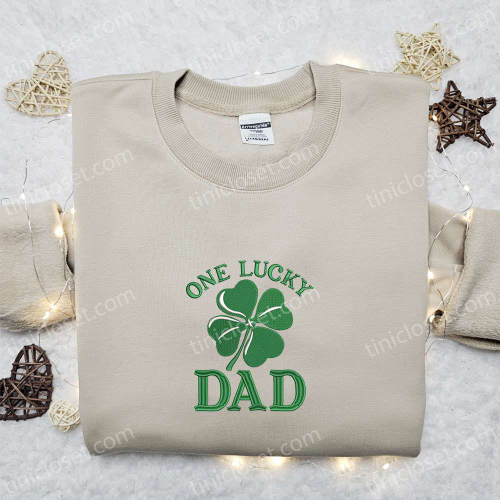 Shop the Perfect Father s Day Gift: Lucky Dad Clover Shirt & Hoodie – Unique Saint Patrick s Day Idea