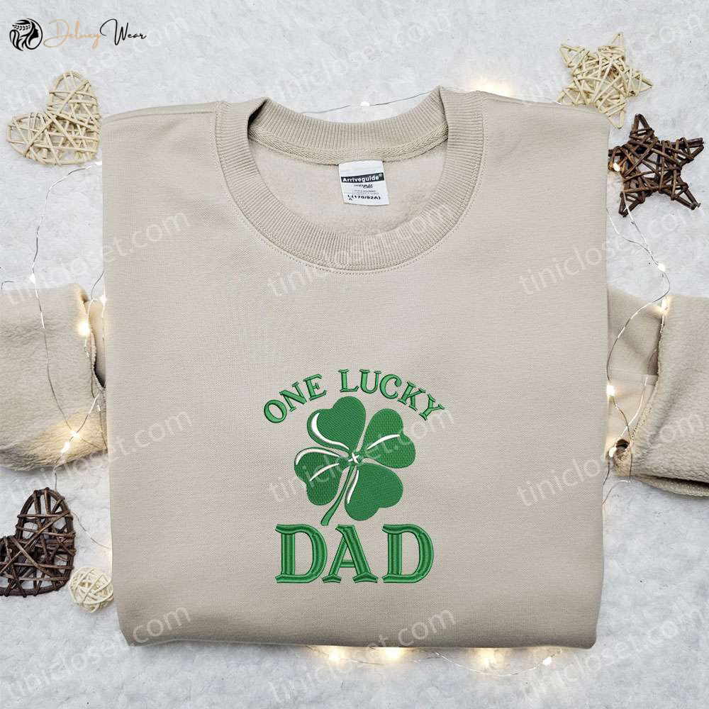 Shop the Perfect Father s Day Gift: Lucky Dad Clover Shirt & Hoodie – Unique Saint Patrick s Day Idea