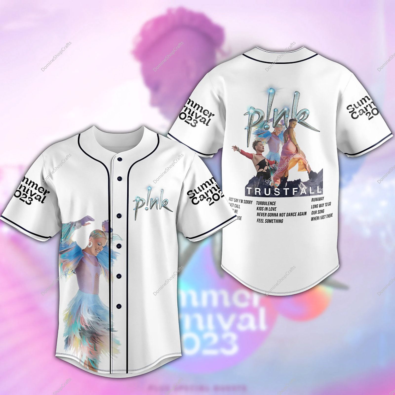 P!nk Summer Carnival 2023 Baseball Jersey: Personalized Fun & Style!