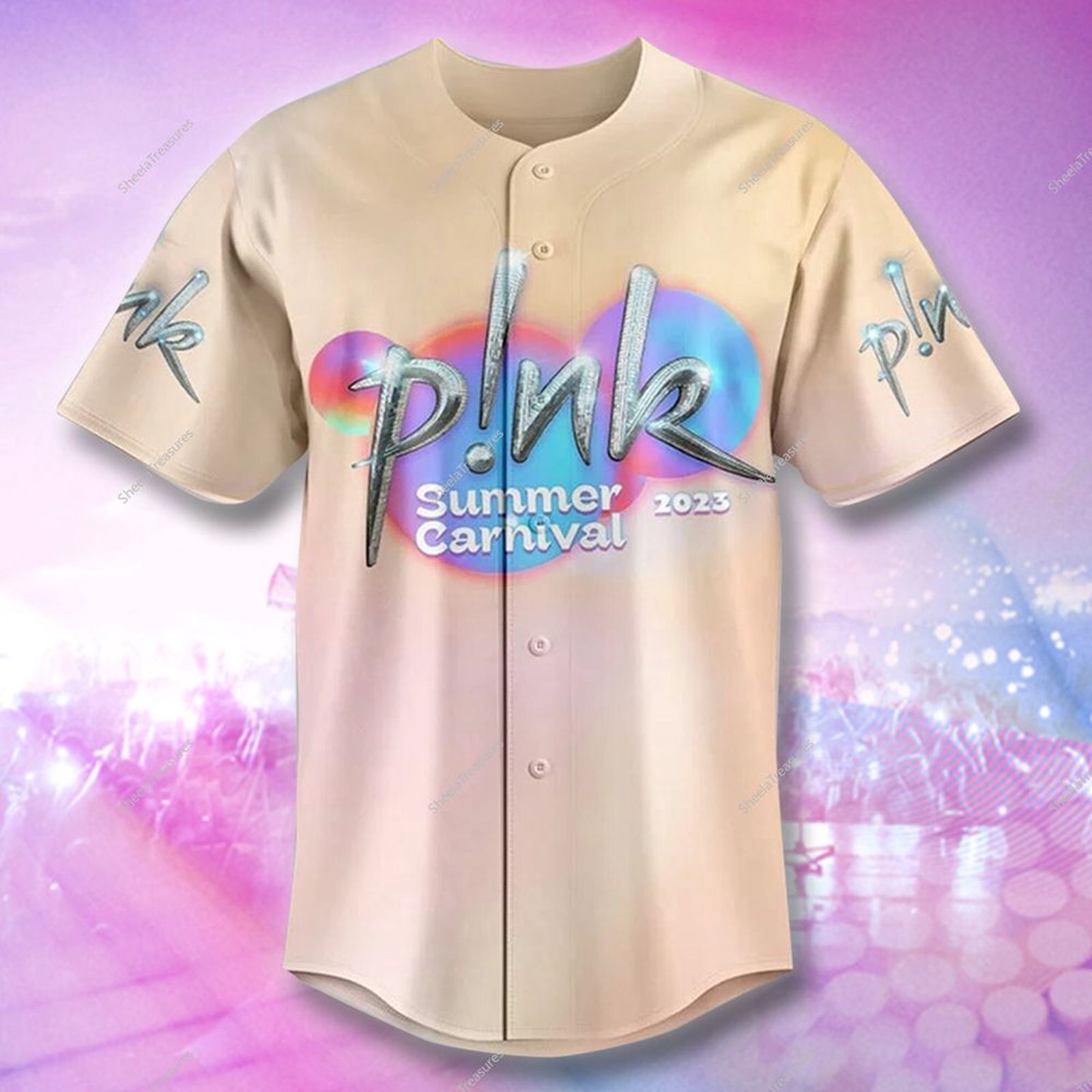 P!nk Summer Carnival 2023 Personalized Adult Baseball Jersey: Trustfall Album Merchandise