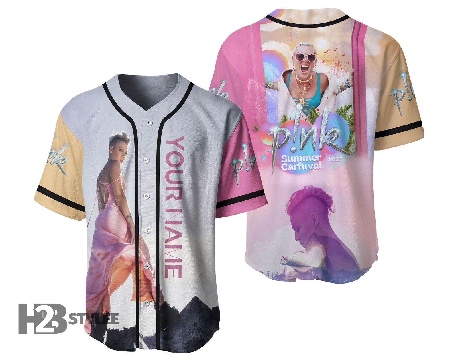 P!nk Summer Carnival Tour 2023: Custom Pink Music Baseball Jersey Shirt P!nk Summer Carnival Tour 2023: Custom Pink Music Baseball Jersey Shirt