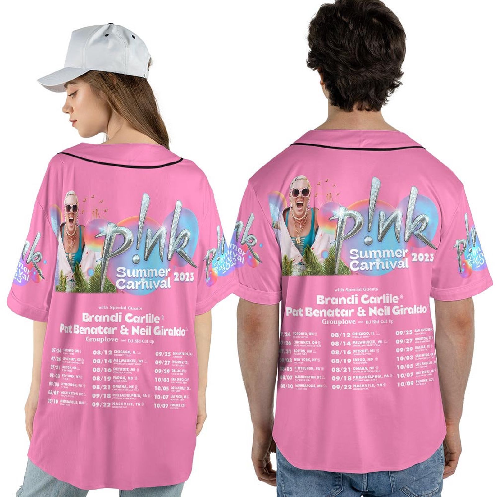 P!NK Summer Carnival Tour 2023 Baseball Jersey – Trustfall Album Concert Merch for Music Fans P!NK Summer Carnival Tour 2023 Baseball Jersey – Trustfall Album Concert Merch for Music Fans